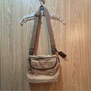 Fossil Distressed Crossbody Brown Tan Handbag Hippie Hobo Boho Faded Look